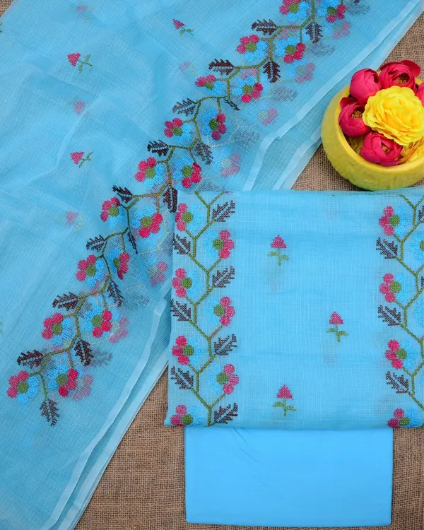 Kashidakari_Kota_Doria_Embroidered_Light_Blue_Suit