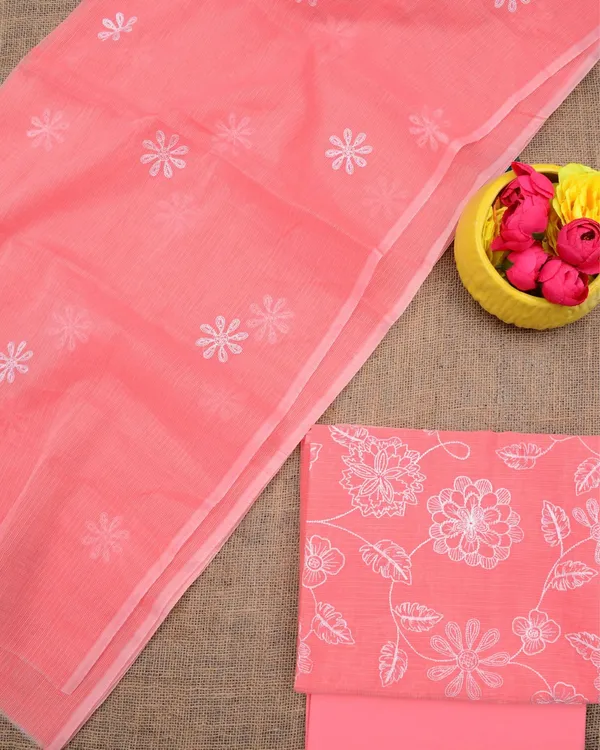 Kashidakari_Kota_Doria_Embroidered_Vibrant_Peach_Suit