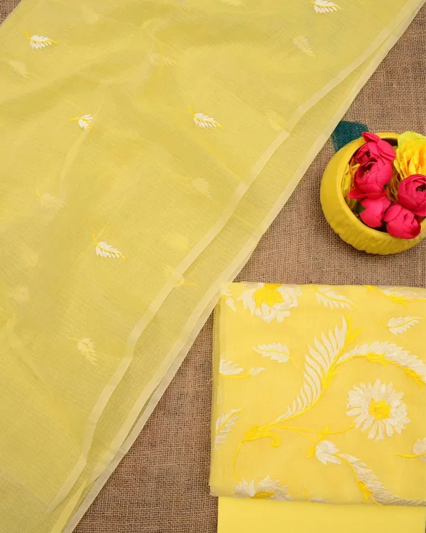 Kashidakari_Kota_Doria_Sunny_Yellow_Embroidered_Suit