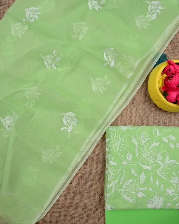 Kashidakari_Kota_Doria_Embroidered_Light_Green_Suit
