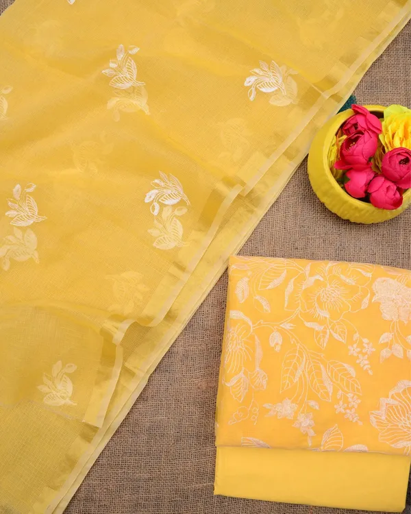 Kashidakari_Kota_Doria_Embroidered_Golden_Yellow_Suit