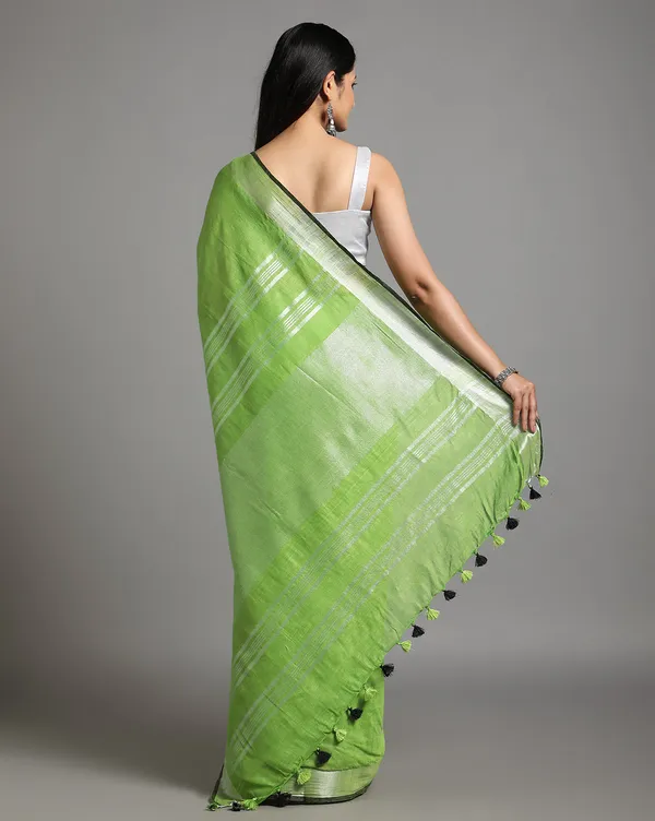 Graceful_Handwoven_Pure_Linen_Pastel_Green_Saree