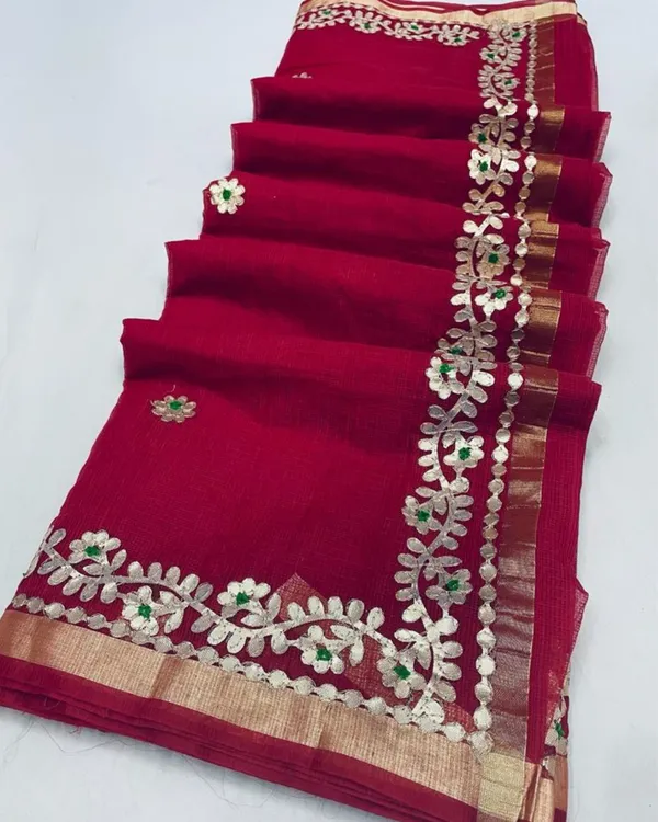 Gilded_Grace_Kota_Cotton_Gota_Patti_Maroon_Saree
