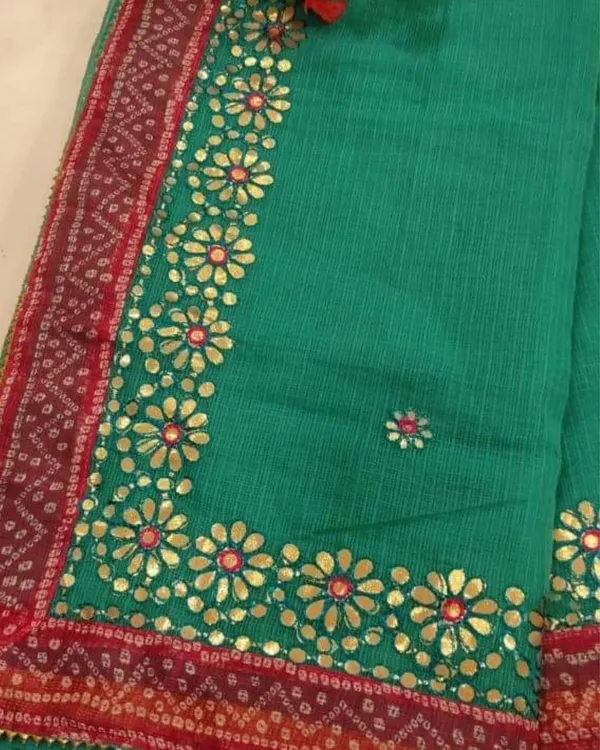 Gilded_Grace_Kota_Cotton_Gota_Patti_Saree_Green