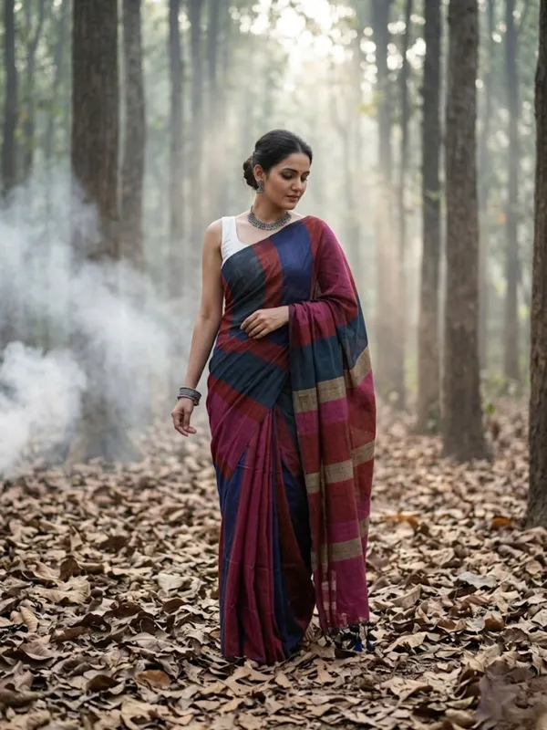 Earthloom_Handdyed_Khadi_Cotton_Saree_Energetic