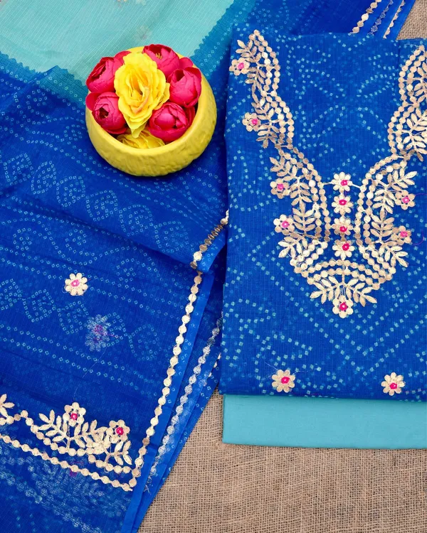 Glimmering_Kota_Doria_Suit_(Top+Bottom+Dupatta)_Blue