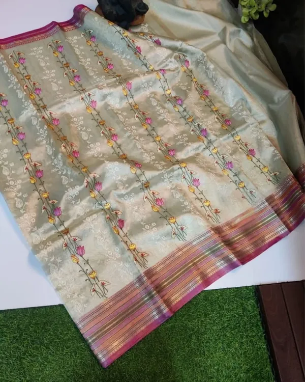 Rang_Aur_Noor_Beige_Banarasi_Tissue_Silk_Saree