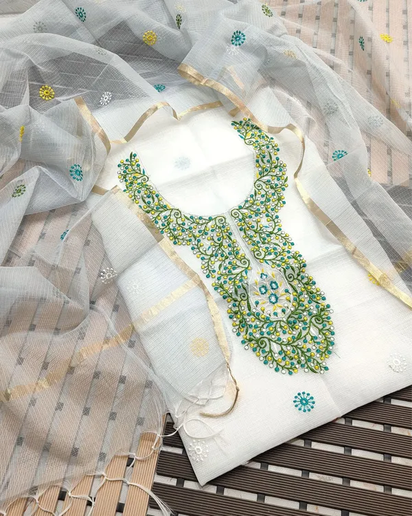 Pankhudi_Embroidered_Kota_Cotton_Serene_White_Suit_(Top+Dupatta)