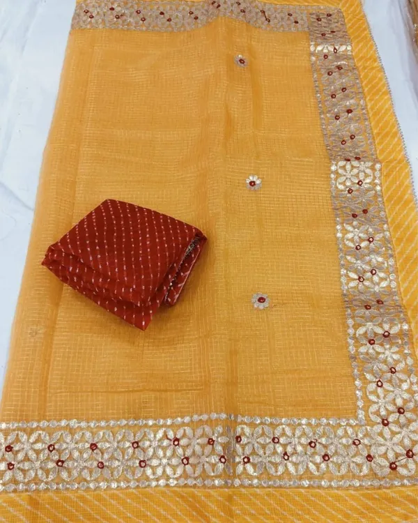 Pankhudi_Jugnu_Checks_Gota_Patti_Yellow_Saree