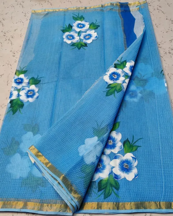 Qalamon_Ke_Nishan_Kota_Cotton_Blue_Saree