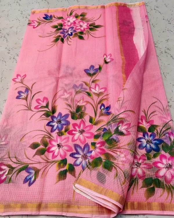 Qalamon_Ke_Nishan_Kota_Cotton_Pink_Saree