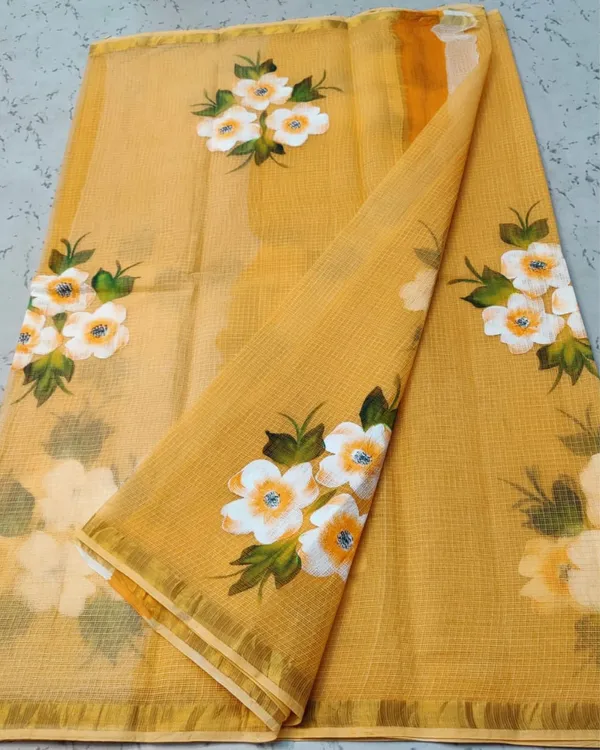 Qalamon_Ke_Nishan_Kota_Cotton_Honey_Yellow_Saree
