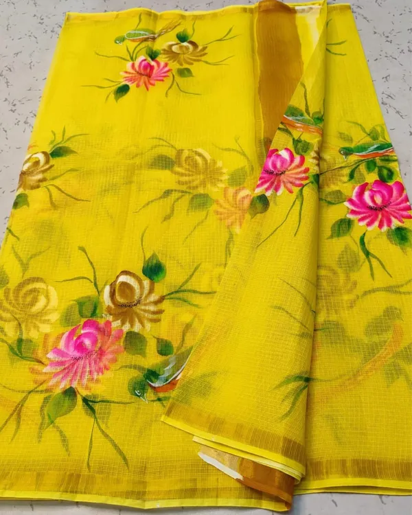 Qalamon_Ke_Nishan_Kota_Cotton_Sunshine_Yellow_Saree