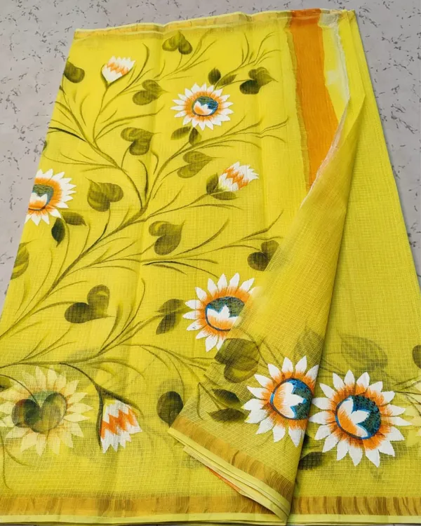Qalamon_Ke_Nishan_Kota_Cotton_Marigold_Yellow_Saree