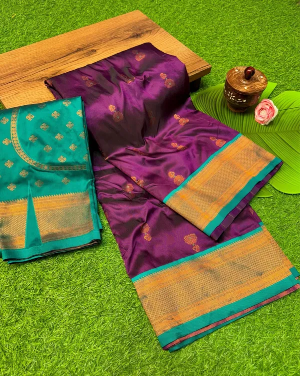 Marathi_Mood_Paithani_Silk_Meenakari_Buti_Plum_Purple_Saree