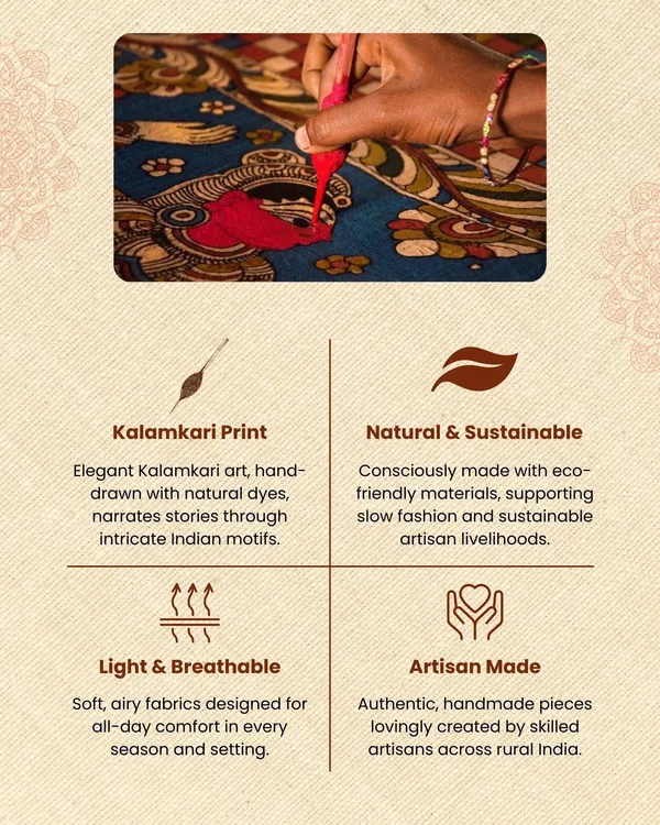 Whispering_Petals_Kalamkari_Chanderi_Silk_Sandy_Beige_Saree