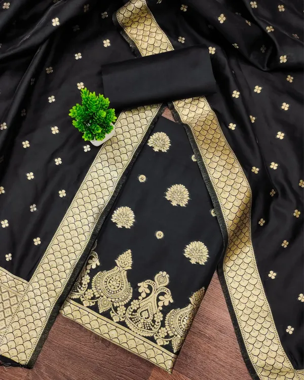 Noor-e-Banaras_Brocade_Lichi_Silk_Black_Suit