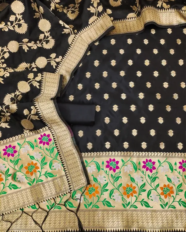Noor-e-Banaras_Brocade_Weaving_Lichi_Silk_Black_Suit