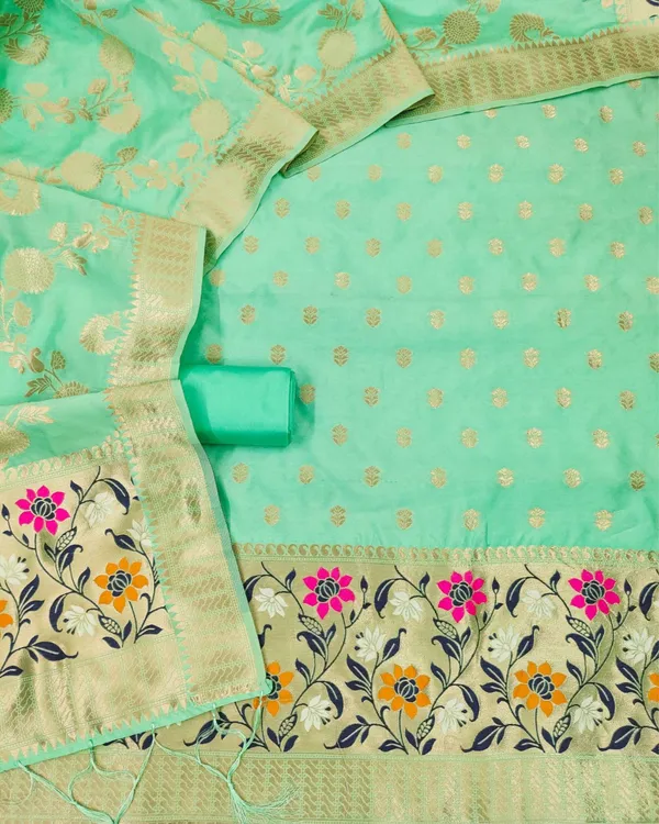 Noor-e-Banaras_Brocade_Weaving_Lichi_Silk_Mint_Green_Suit