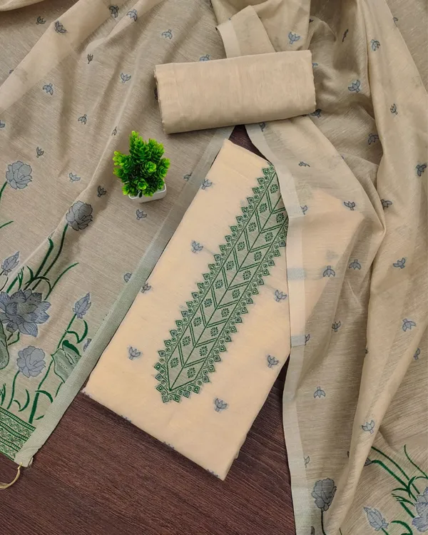 Noor-e-Banaras_Thread_Work_Cotton_Suit_Beige