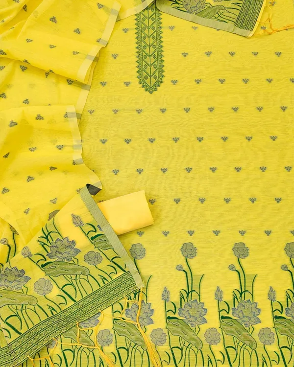 Noor-e-Banaras_Thread_Work_Cotton_Suit_Yellow