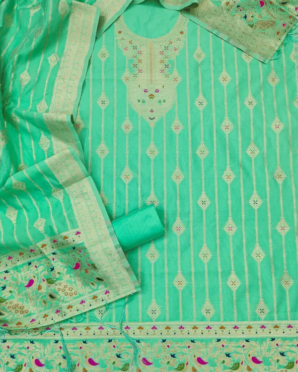 Noor-e-Banaras_Cotton_Suit_Thread_Work_Mint_Green