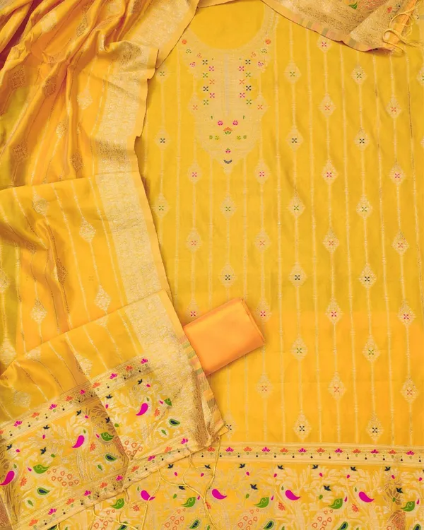 Noor-e-Banaras_Cotton_Suit_Thread_Work_Vibrant_Yellow