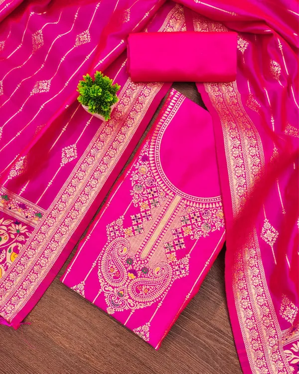 Noor-e-Banaras_Cotton_Suit_Thread_Work_Bright_Pink