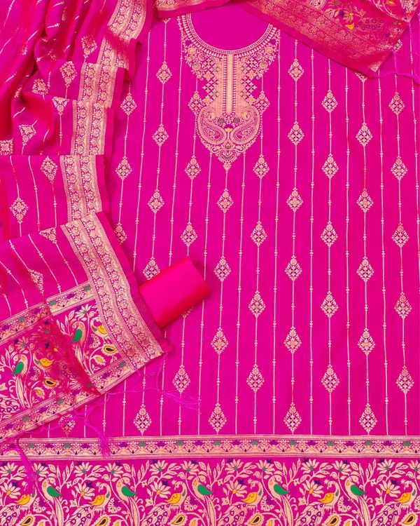 Noor-e-Banaras_Cotton_Suit_Thread_Work_Bright_Pink