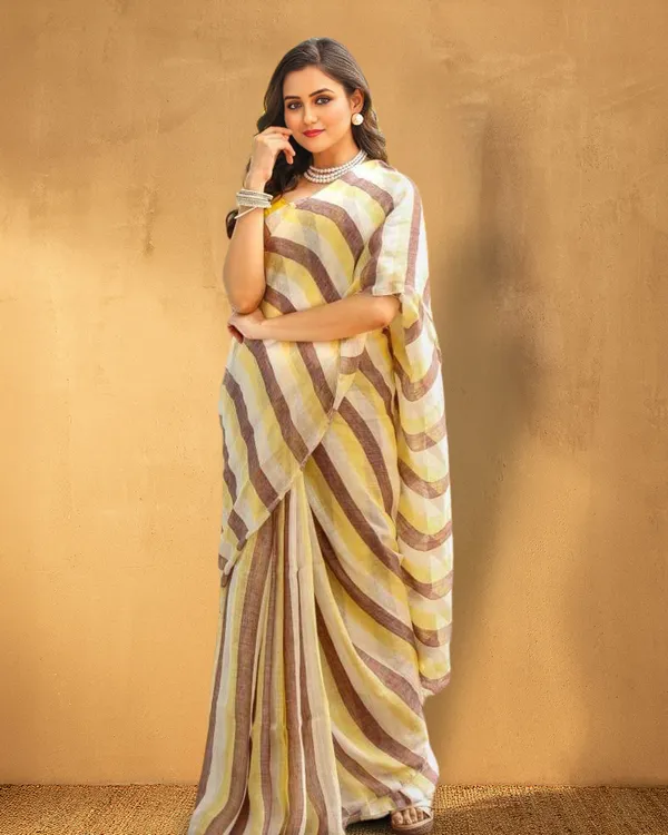 Noor-e-Linen_Hand_Dyed_Soft_Striped_Saree