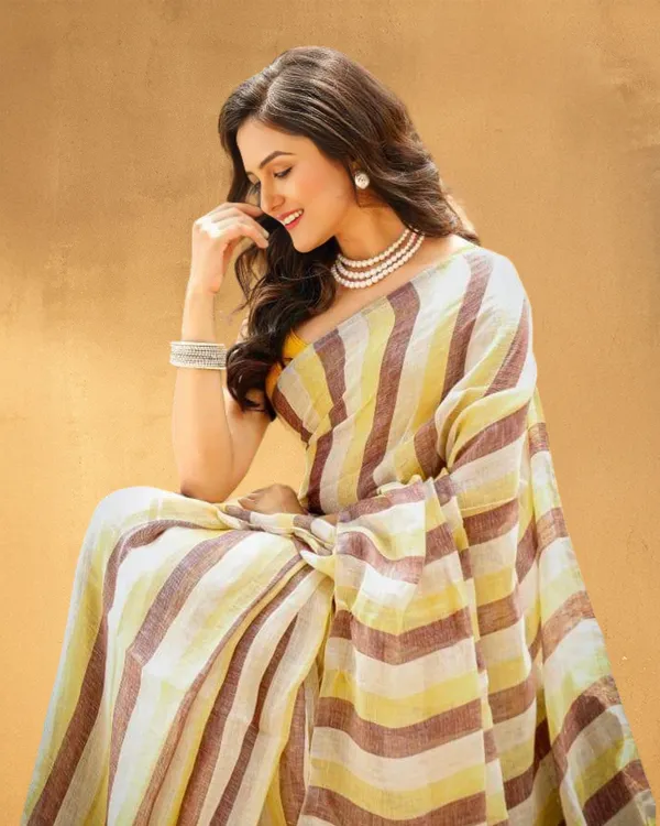 Noor-e-Linen_Hand_Dyed_Soft_Striped_Saree