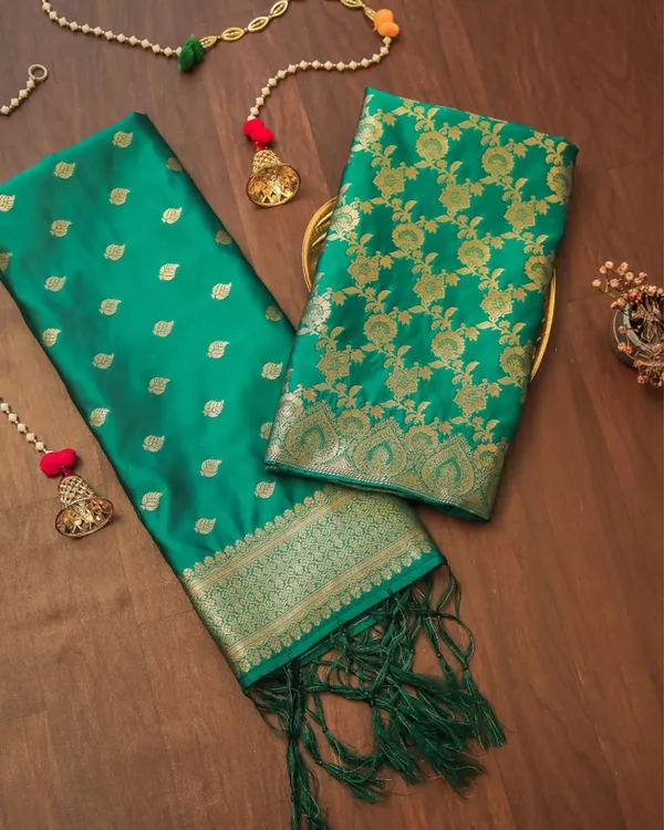 Noor-e-Banaras_Lichi_Silk_Green_Brocade_Weaving_Suit