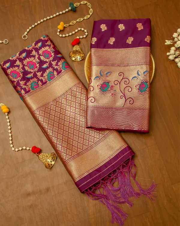 Noor-e-Banaras_Brocade_Weaving_Lichi_Silk_Suit_Purple