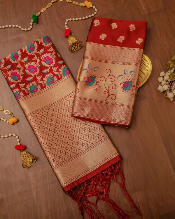 Noor-e-Banaras_Brocade_Weaving_Lichi_Silk_Suit_Brown