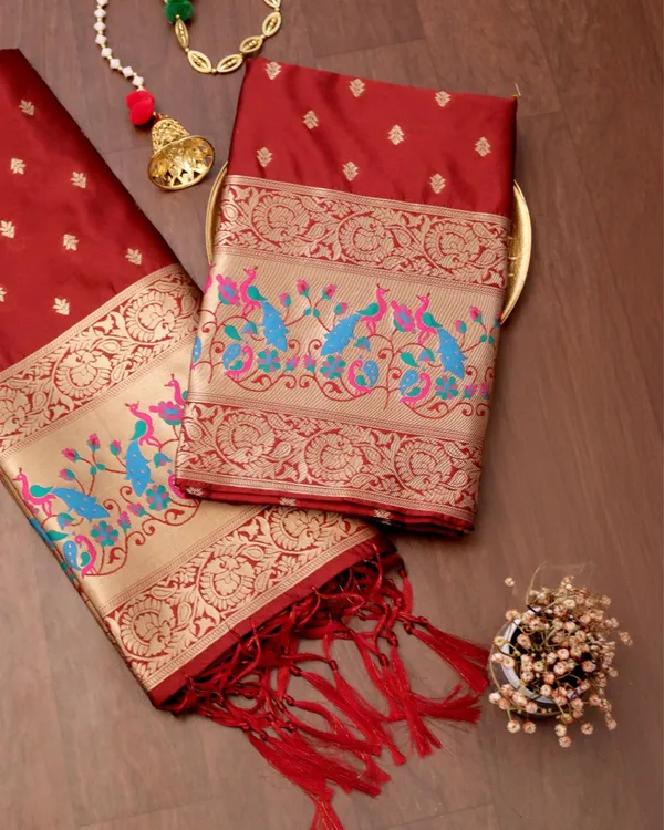 Noor-e-Banaras_Zari_Brocade_Red_Silk_Suit