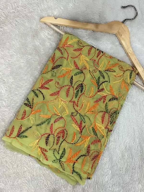 Tepchi_Handwork_Georgette_Saree_Light_Green_Bloom