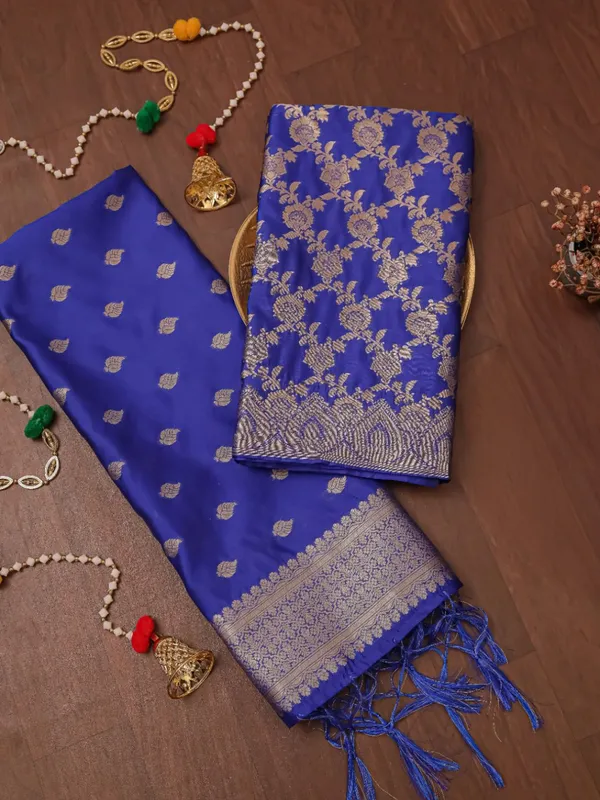 Noor-e-Banaras_Brocade_Silk_Suit_Royal_Blue