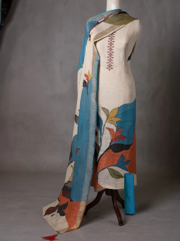 Noor-e-Banaras_Brocade_Linen_Suit_Soft_Beige