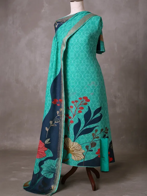 Noor-e-Banaras_Brocade_Linen_Suit_Sea_Green