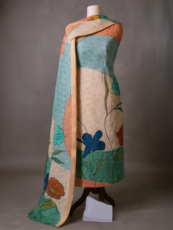 Noor-e-Banaras_Brocade_Linen_Suit_Muted_Beige