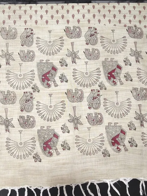 Neat_Madhubani_Khadi_Cotton_Suit_Beige_&_Mauve_Pink