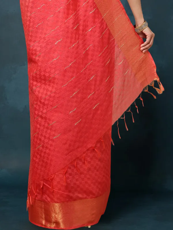 Dupion_Glow_Hand_Dyed_Silk_Saree_Red