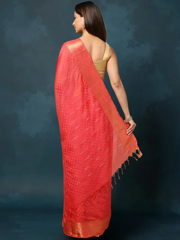 Dupion_Glow_Hand_Dyed_Silk_Saree_Red