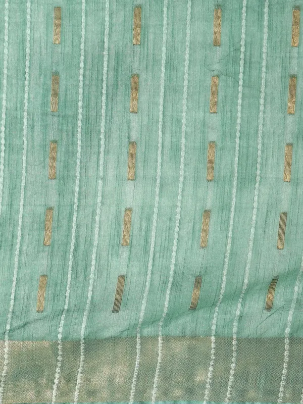 Roopangan_Hand_Dyed_Kota_Silk_Stripe_Saree_Green