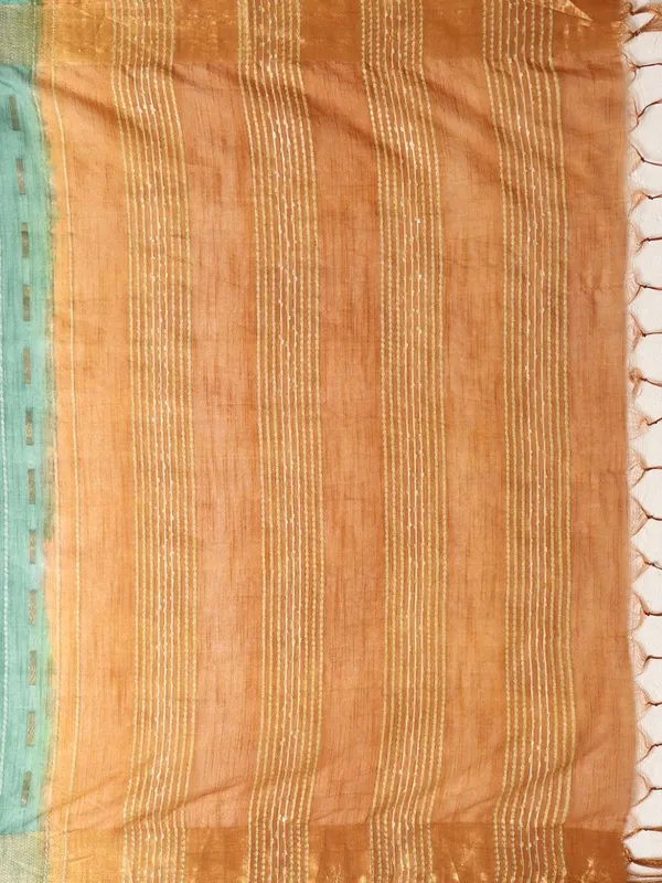 Roopangan_Hand_Dyed_Kota_Silk_Stripe_Saree_Green