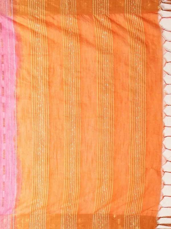 Roopangan_Hand_Dyed_Kota_Silk_Stripe_Saree_Pink
