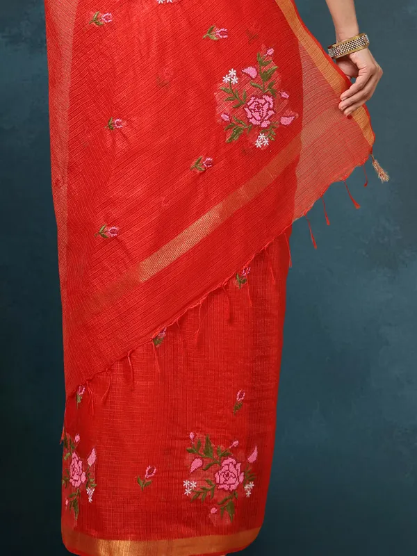 Silken_Stitches_Kota_Silk_Embroidered_Saree_Red