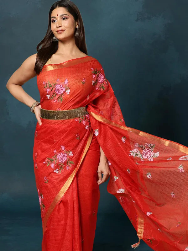 Silken_Stitches_Kota_Silk_Embroidered_Saree_Red