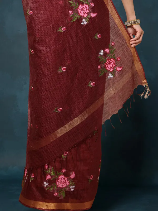 Silken_Stitches_Kota_Silk_Embroidered_Saree_Brown