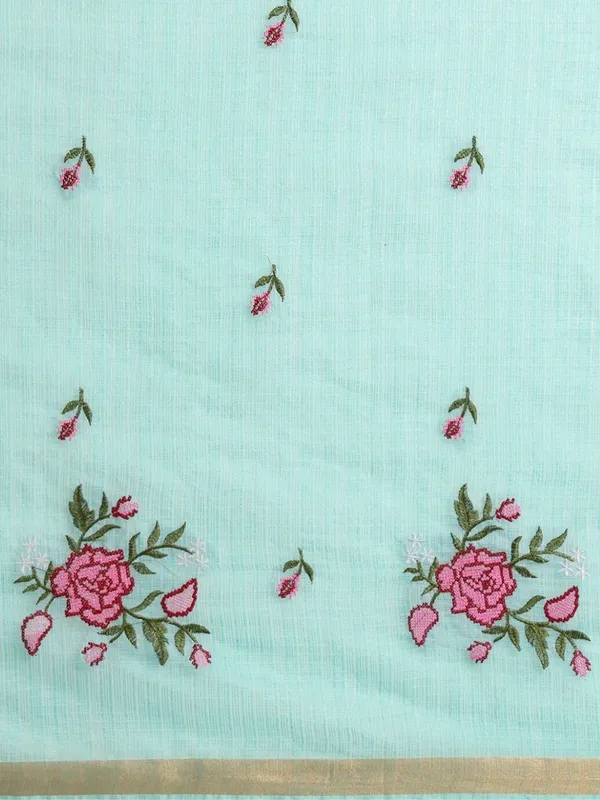 Bunavat_Handdyed_Kota_Silk_Embroidery_Saree_Blue